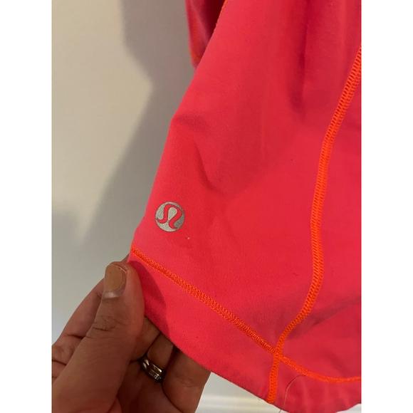 Lululemon Run Reflect Fitted Running Long Sleeve Bright Orange Mockneck Size 6 - Picture 9 of 10